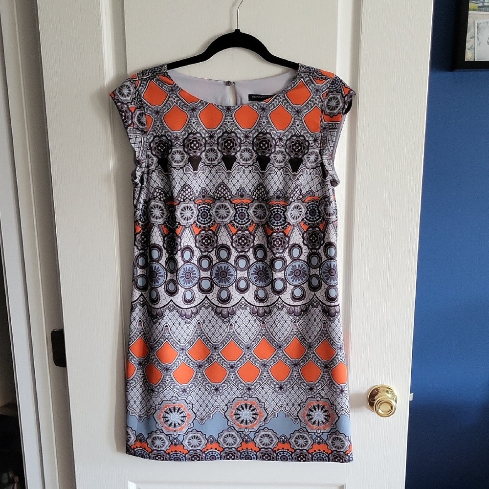 Banana Republic Factory Cap Sleeve Shift Dress, Multi-color, Size 6